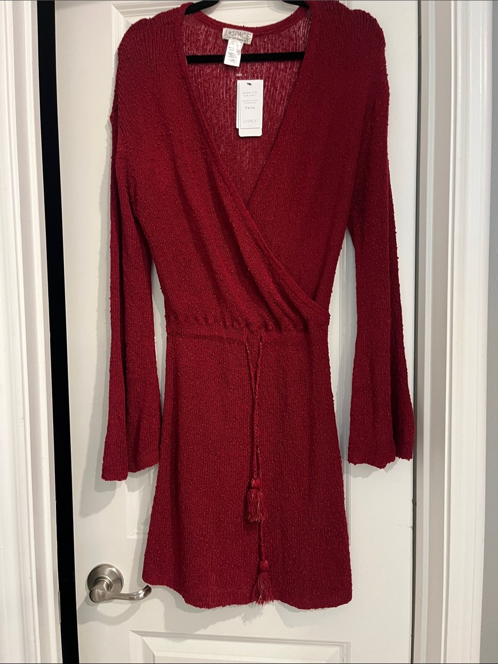 L*Space Sparkling Red Knit Sweater Dress